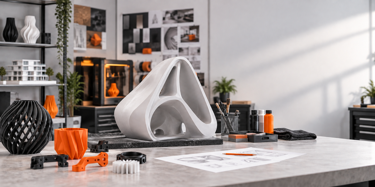 Finishing and quality control on a 3D-printed product at Heptagon Studio